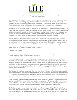 Dr. George Grant Antiquities History Course—facilitated by Marion