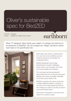 Oliver`s sustainable spec for BedZED