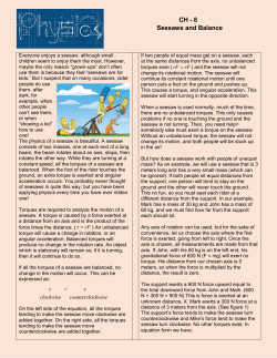 CH - 8 Seesaws and Balance