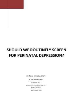 Should we routinely screen for perinatal depression?