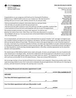 Health History Form - Southern Oregon New OB Pregnancy