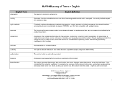 MoV® Glossary of Terms - English