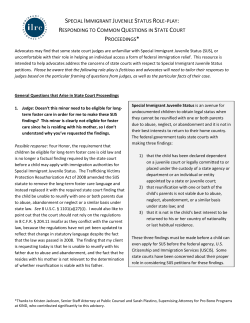Special Immigrant Juvenile Status Role-play