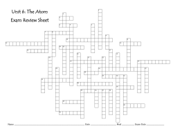 Unit 6: The Atom Exam Review Sheet