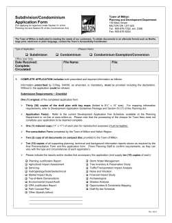 Subdivision/Condominium Application Form