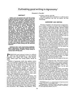 Cultivating Good Writing In Agronomy