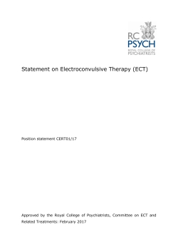 Statement on Electroconvulsive Therapy (ECT)