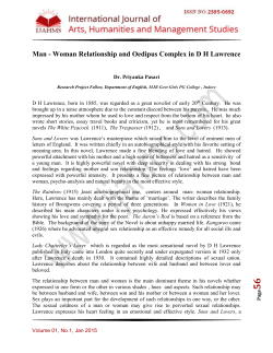 Man - Woman Relationship and Oedipus Complex in DH