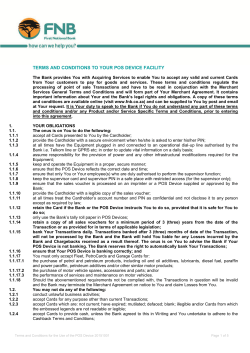 POS device terms and conditions