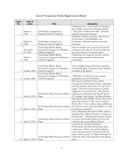 of Vernon Lee Letters Home