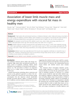 Association of lower limb muscle mass and energy expenditure with