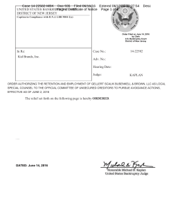 Case 14-22582-MBK Doc 935 Filed 06/16/16 Entered 06/17/16 00