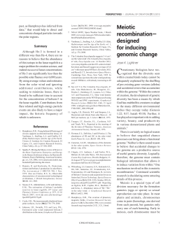 Meiotic recombination - Creation Ministries International