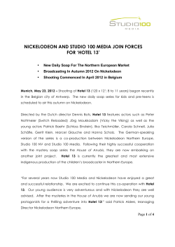 nickelodeon and studio 100 media join forces for `hotel 13`