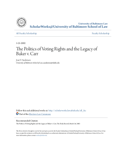 The Politics of Voting Rights and the Legacy of Baker v. Carr