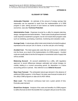 APPENDIX B GLOSSARY OF TERMS Achievable Potential