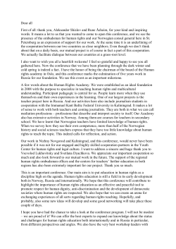Dear all First of all: thank you, Aleksander Shislov and Rune Åsheim