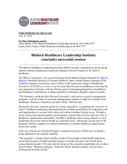 Bluford Healthcare Leadership Institute concludes successful session