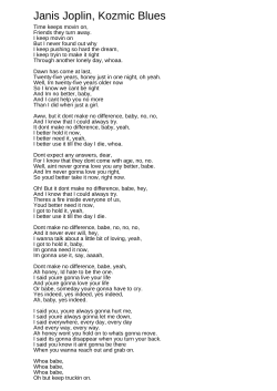Janis Joplin, Kozmic Blues