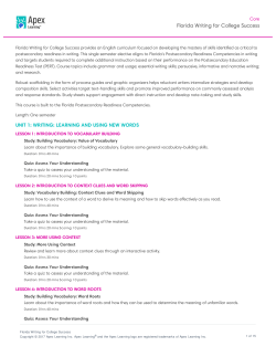 Florida Writing for College Success