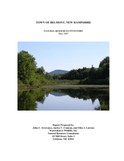 Natural Resource Inventory - Town of Belmont, New Hampshire