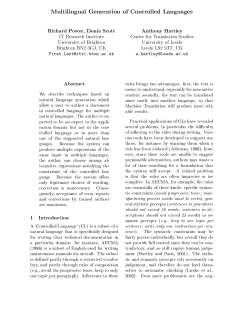 Multilingual Generation of Controlled Languages