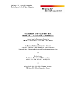 The Return on Investment from Adult Education and Training