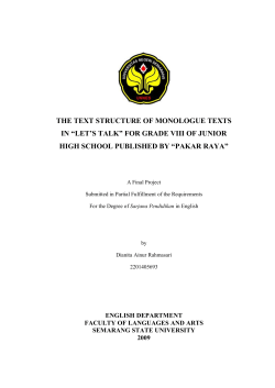 THE TEXT STRUCTURE OF MONOLOGUE TEXTS IN “LET`S TALK