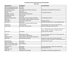 Updated Clubs/Sports List with Meeting Dates