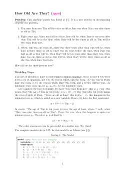 Model Description - A Mathematical Modeling Language
