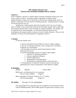 Charcoal Tube and Badge Sampling with GC Analysis Objectives In