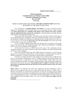 of 8 Student Exam Number - University of Houston Law Center