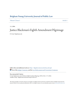 Justice Blackmun`s Eighth Amendment Pilgrimage