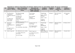 Page 1 of 12 REGISTER OF SERVICE PROVIDERS FOR WEIGHT