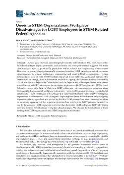 Queer in STEM Organizations: Workplace Disadvantages for LGBT
