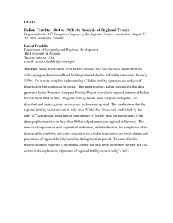 Italian Fertility, 1864 to 1961: An Analysis of Regional Trends
