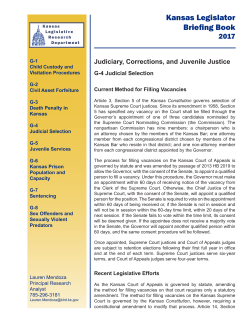 Judicial Selection - Kansas Legislative Research Department
