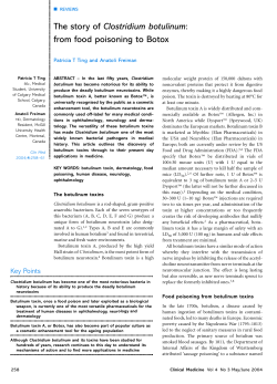 The story of Clostridium botulinum: from food poisoning to Botox