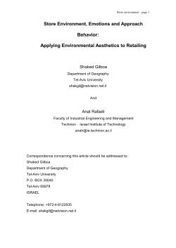 Applying Environmental Aesthetics to Retailing