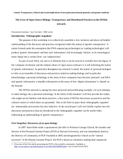 The Lives of Open Source Biology
