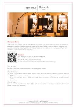 Metropole: Rome Location Via Principe Amedeo, 3