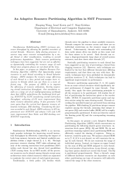 An Adaptive Resource Partitioning Algorithm in