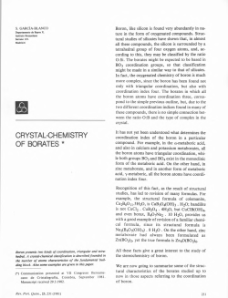 CRYSTAL-CHEMISTRY OF BORATES *