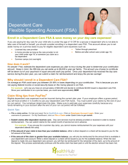 Dependent Care Flexible Spending Account (FSA)