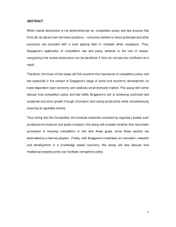 Pre-University 3rd Prize: "Competition Policy and Law"