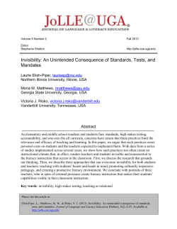 Invisibility: An Unintended Consequence of Standards