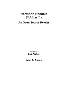 Hermann Hesse`s Siddhartha An Open Source Reader