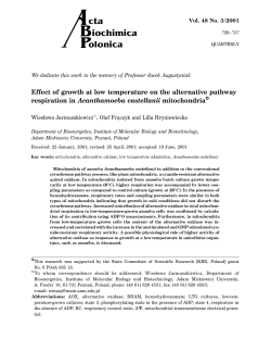 Effect of growth at low temperature on the alternative pathway
