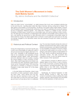 The Dalit Women`s Movement in India: Dalit Mahila Samiti By Jahnvi