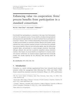 firms` process benefits from participation in a standard consortium